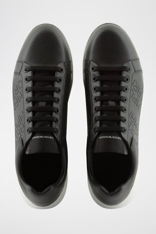 Baskets en cuir - Noir - Emporio Armani