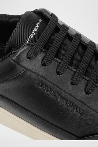 Baskets en cuir - Noir - Emporio Armani
