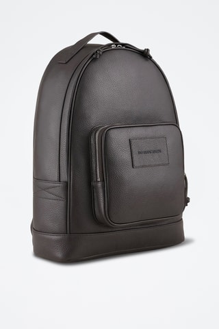 Sac à dos en cuir - Anthracite - Emporio Armani