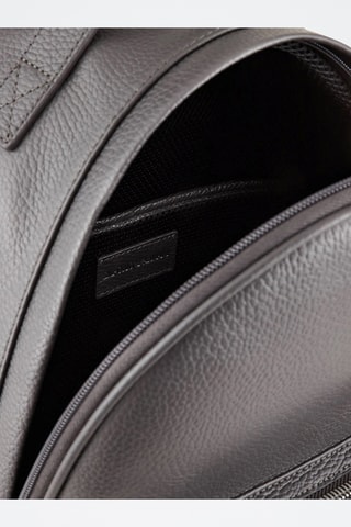Sac à dos en cuir - Anthracite - Emporio Armani
