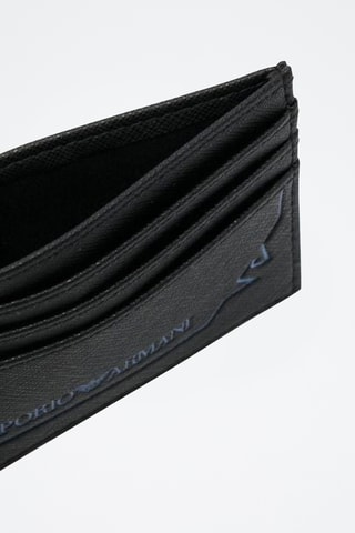 Portefeuille en cuir de veau - Noir - Emporio Armani