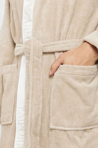 Peignoir à capuche - Beige - Emporio Armani