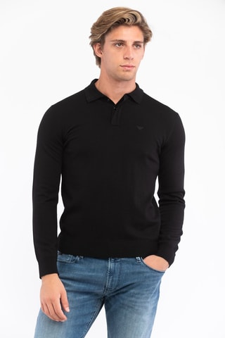 Pull en laine vierge - Noir - Emporio Armani