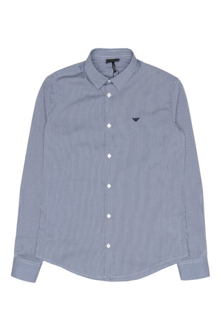 Chemise regular - Bleu et blanc - Emporio Armani