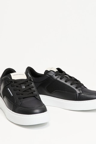 Baskets en cuir de veau - Noir - EA7