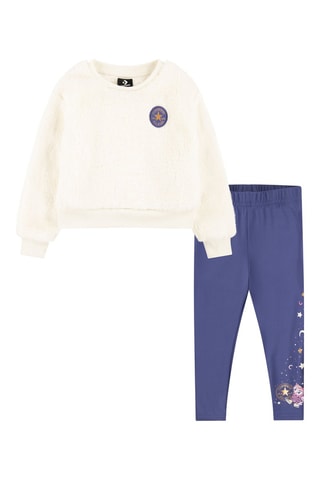 Felpa e leggings - Bianco e rosa