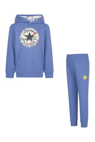 Felpa con cappuccio e pantaloni - Nero e blu
