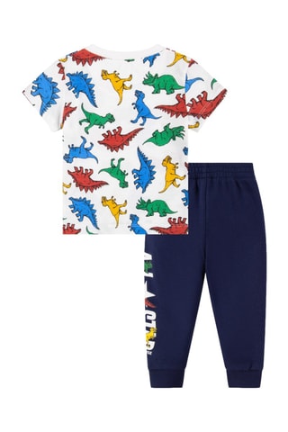 T-shirt e pantaloni sportivi Nero e grigio - Bianco, rosso e blu
