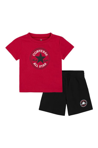 T-shirt e shorts - Bianco, nero e rosso