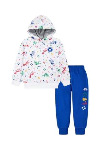 Felpa con cappuccio e pantaloni sportivi - Bianco