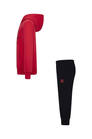 Felpa con cappuccio e pantaloni sportivi - Nero e rosa