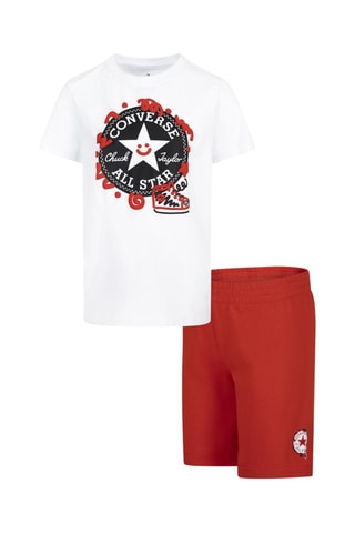 T-shirt e bermuda - Bianco e rosso