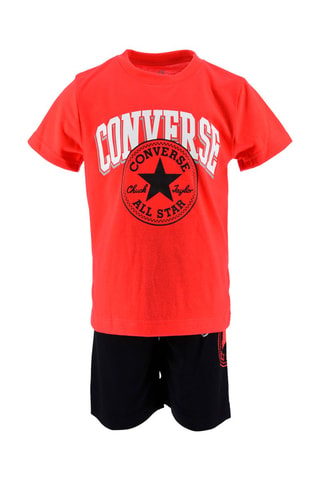 T-shirt e shorts - Bianco, nero e rosso