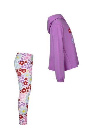 Felpa con cappuccio - Bianco, rosso e viola
