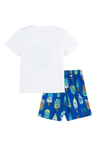 T-shirt e shorts - Bianco e blu
