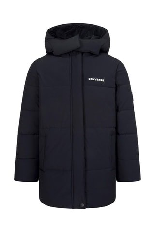 Piumino con cappuccio - Nero