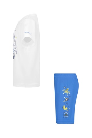 T-shirt e shorts - Bianco, blu e giallo