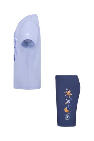 T-shirt e shorts - Blu, verde e arancione