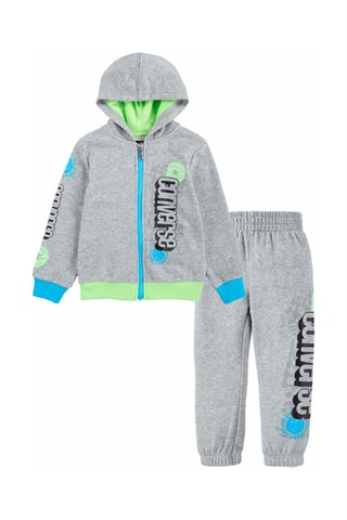 Felpa con cappuccio e pantaloni sportivi - Nero, blu e grigio
