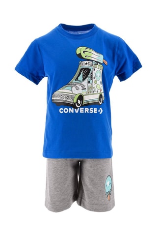 T-shirt e shorts - Blu e grigio