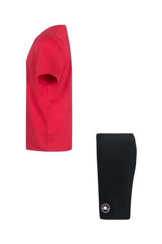 T-shirt e shorts - Bianco, nero e rosso