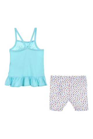 Débardeur et short - Blanc et bleu