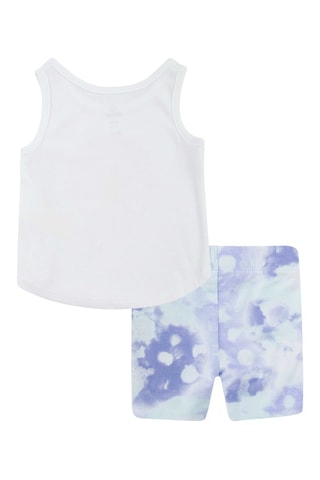 Débardeur et short tie and dye - Blanc, bleu et rose