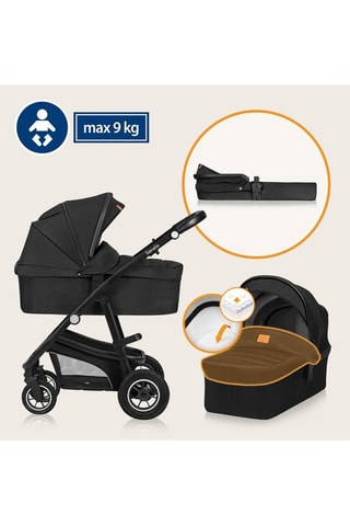 Passeggino trio + accessori Bianka - Nero