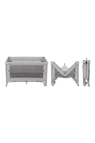 Letto da viaggio con ampia estensione 3 in 1 Ellen - Grigio - Dalla nascita a 36 mesi - Fino a 15 kg