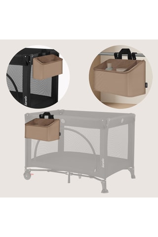 Organizzatore per lettino Sidepocket  Medium - Taupe - 42 x 18 x 24 cm