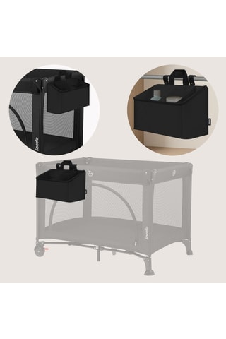 Organizzatore per lettino Sidepocket  Medium - Nero - 42 x 18 x 24 cm