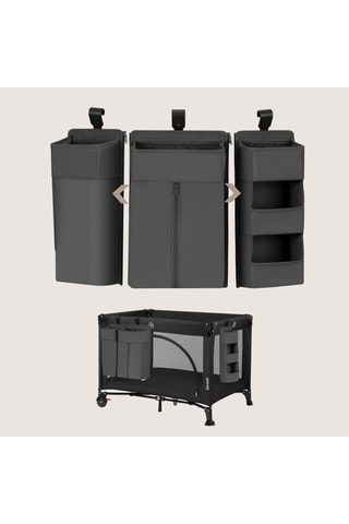 Organizzatore per lettino Sidepocket Large - Grigio - 60 x 12 x 42 cm