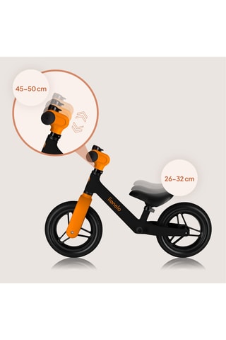 Bicicletta senza pedali Toni - Nero e arancione - Da 18 mesi fino a 30 kg