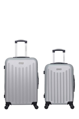 Weekendtrolley en Grote Trolley Brooklyn (M/L) - 65/75 cm  - Zilverkleurig