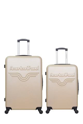 Weekendtrolley en Grote Trolley Chelsea (M/L) - 65/75 cm  - Zwart, beige en zilverkleurig