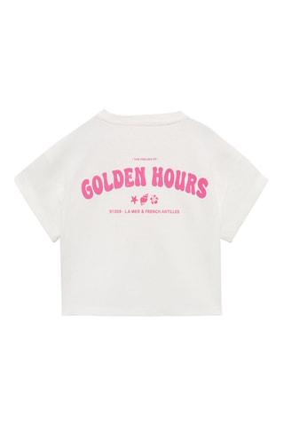 T-shirt crop imprimé - Blanc