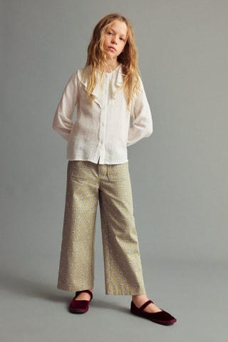 Jupe-culotte fleurs - Vert