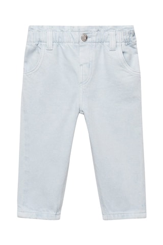 Jeans paperbag droits - Beige
