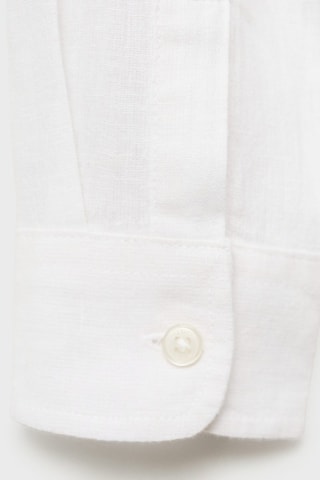 Chemise lin col mao - Blanc