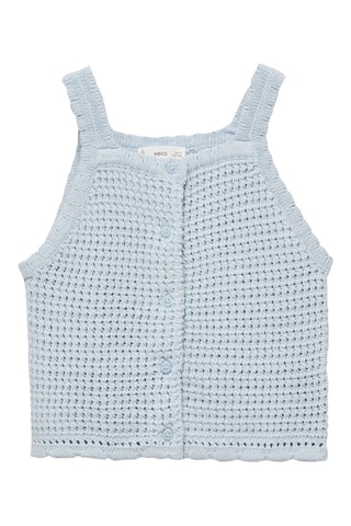 Top maille boutons - Ciel