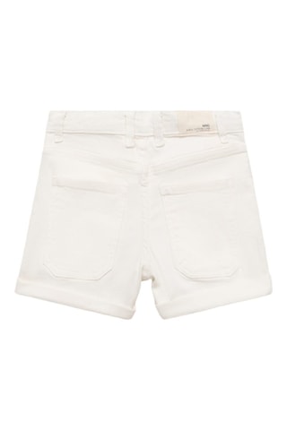 Short en jean droit - Blanc
