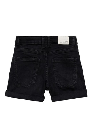 Short en jean droit - Noir