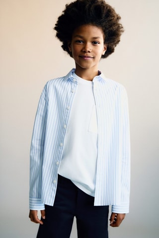 Chemise coton rayures - Blanc