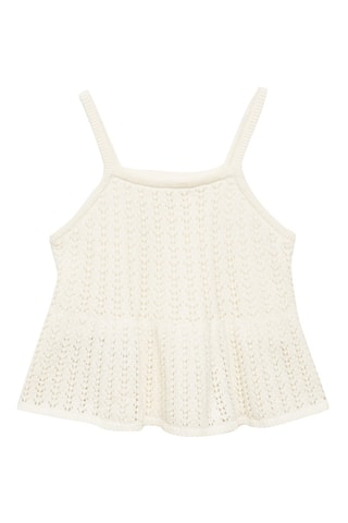 Top maille ajourée - Blanc