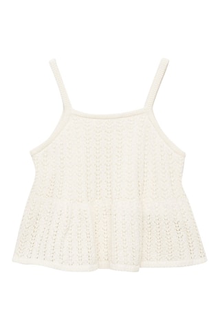 Top maille ajourée - Blanc