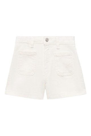 Short en jean droit - Bleu