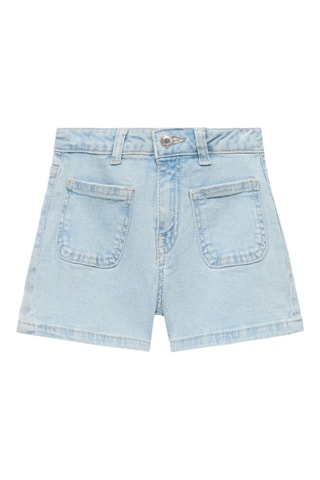 Short en jean droit - Bleu