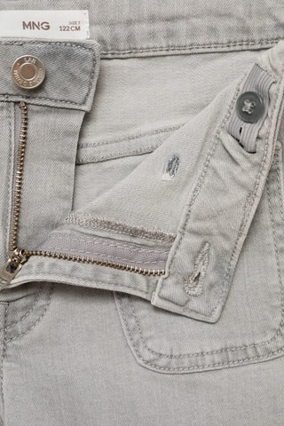 Short en jean droit - Gris