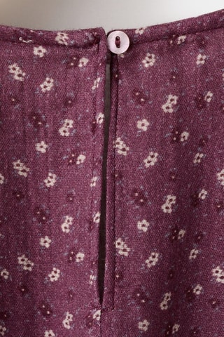 Robe fleurie froncée - Rouge