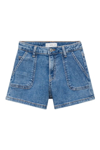 Short en jean droit - Bleu